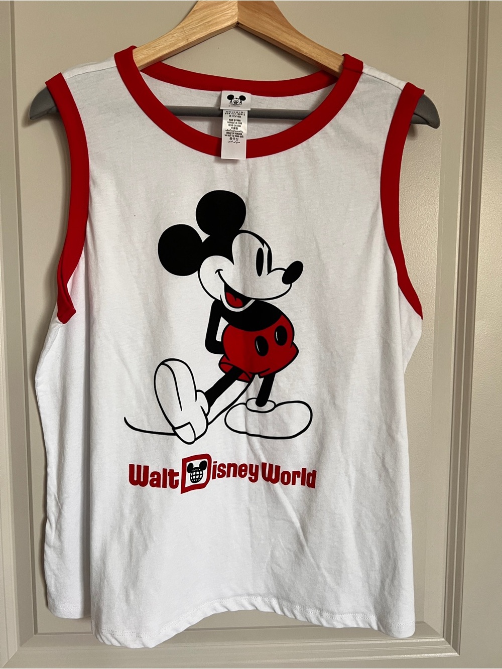 Walt Disney World Women'sMickey Tank Top - White & Red